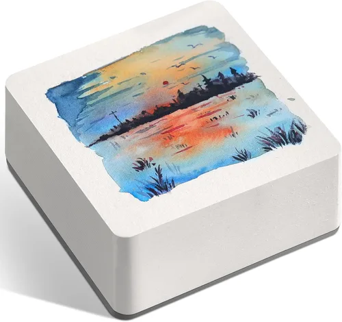 Miniatura 12 de FLUNBRATO Bloc de papel para acuarela, 80 hojas, 4.7 x 4.7 pulgadas, 100% algodón, prensa en frío, sin ácidos, 140 libras, 300 GSM, encuadernación