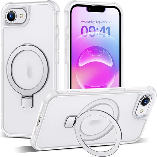 Miniatura 144 de SKYLMW – Funda compatible con iPhone 12 Pro Max y iPhone 13 Pro Max con soporte magnético invisible tipo anillo, fundas translúcidas para teléfonos