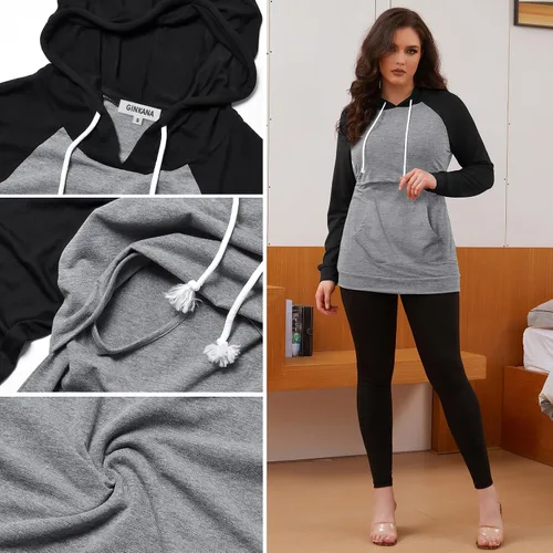 Miniatura 63 de GINKANA Sudadera con capucha para mujer, manga larga, lactancia materna, ropa casual