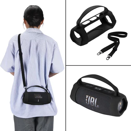 Miniatura 7 de Funda de silicona para JBL Charge 5 Wi-Fi portátil inalámbrico altavoz/Charge 5 Altavoz Bluetooth, para JBL Charge 5 Wi-Fi/Charge 5 Bolsa de hombro