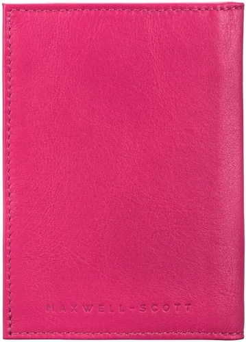 Miniatura 4 de Maxwell Scott - Funda para pasaporte de piel de lujo, diseño de napa de Prato, hecho a mano en Italia, Rosado, Cartera de viaje