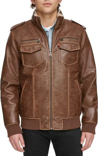 Miniatura 13 de Levi's - Bombardero clásico de piel sintética imitación venado, estilo aviador, para hombre (tallas estándar y grandes y altas)
