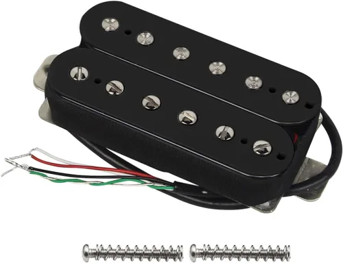 Miniatura 13 de FLEOR Alnico 5 Pastillas de Guitarra Doble Bobina Humbucker Juego de Cuello y Puente Blanco