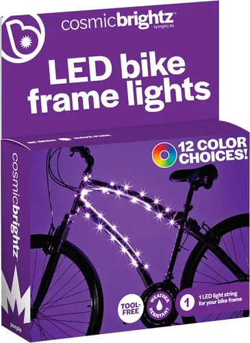 Miniatura 12 de Brightz CosmicBrightz - Cuerda de luz LED para marco de bicicleta, cuerda de 6.5 pies, funciona con pilas con interruptor de encendido/apagado