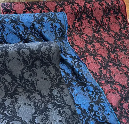 Damasco, chenilla, tapicería, tela de cortinas, se vende por yarda 58 pulgadas de ancho (negro/negro)