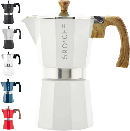 Miniatura 17 de GROSCHE Milano Cafetera Moka para Preparar Espresso en la Estufa, 9 Tazas de Café, 15.2 oz, Negro. Cafetera Cubana para Preparar Café en la Estufa
