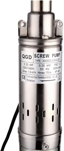 Miniatura 3 de Bomba Sumergible para Pozo Profundo Tubería de 3" DE Salida de 1" 0.25KW 0.33HP Acero Inoxidable Bombas de Agua de Tornillo para Uso Industrial