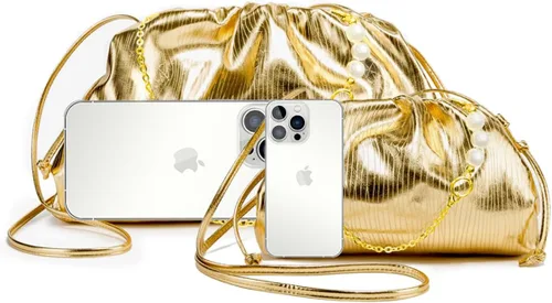 Miniatura 4 de NEWUEINCN Dumpling Bag for Women Sparkly Evening Clutch Purses Cloud Crossbody Bag Ruched Shoulder Bag with Detachable Chain