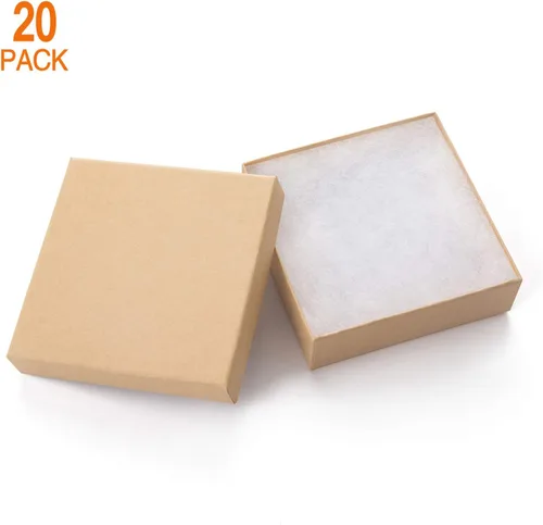 Miniatura 2 de GEFTOL Cajas de regalo de joyería, paquete de 20 cajas de joyería de cartón de 3.5 x 3.5 x 1 pulgadas, pequeñas cajas de regalo para joyas, aretes
