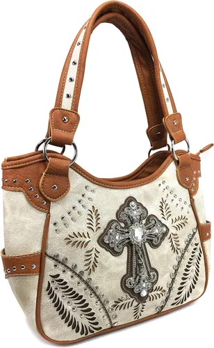 Miniatura 2 de Justin West Tooled - Bolsa de transporte oculta con hebilla de bordado floral