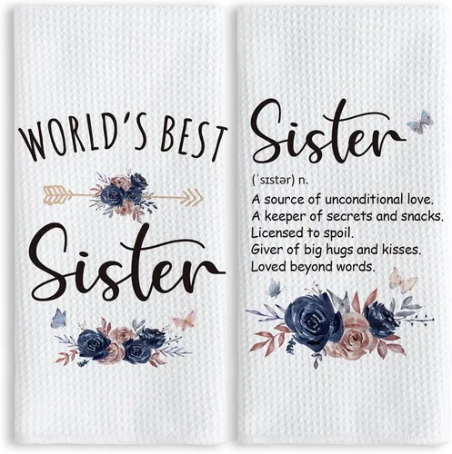 Miniatura 12 de TNUW Best Grandma - Toallas de cocina de 16 x 24 pulgadas, la mejor flor de Abuela del mundo, suave y absorbente, toalla de cocina, toallas de mano