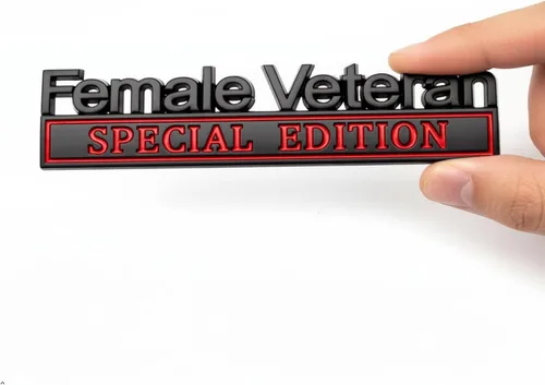 Emblema de capucha de veterano para mujer, edición femenina, insignia militar de acero inoxidable para gladiador y F150, diseño de arena elevada en