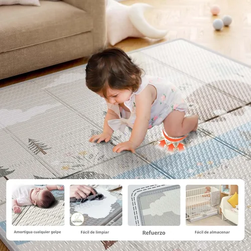 Miniatura 2 de Fodoss Corralito para bebés con alfombra, corral de juegos pequeño (47 x 47 pulgadas), para bebés y niños pequeños, apartamento de corral, patio