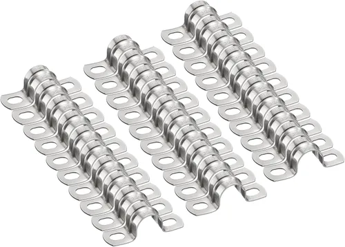 Miniatura 75 de HARFINGTON 10 abrazaderas de conducto de 5/16 pulgadas y 0.315 in, abrazadera de tubo M8 U, correa de tubo rígida de acero inoxidable, soporte