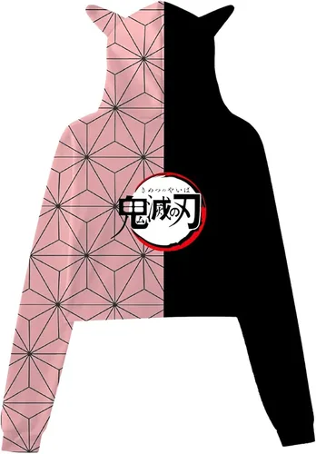 Miniatura 2 de ixqekuc Sudadera con capucha de anime para niños, Tanjirou Nezuko Zenitsu para mujer