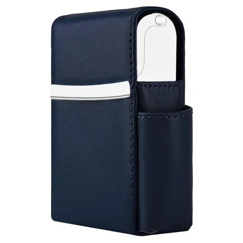Miniatura 18 de Caja de cigarrillos deslizante de piel sintética con soporte para encendedor y trabilla para cinturón para hombres y mujeres, unisex