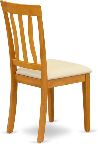 Miniatura 8 de East West Furniture ANTI5-OAK-LC - Juego de muebles de comedor de 5 piezas, incluye una mesa de cocina redonda con pedestal y 4 sillas de comedor