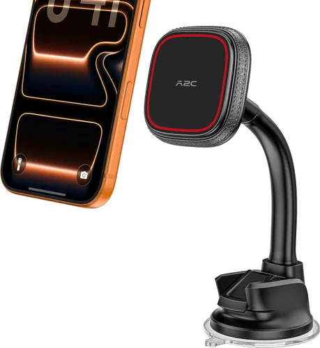 Miniatura 8 de APPS2Car Soporte magnético para teléfono de coche, soporte para salpicadero y parabrisas con brazo flexible y imanes fuertes incorporados, soporte