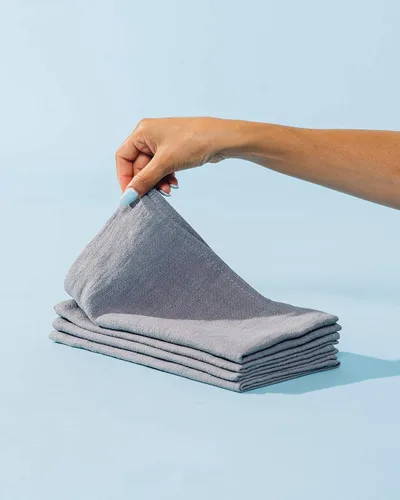 Miniatura 2 de Caldo Servilletas de lino – Tela suave y duradera – Paquete de 4 – 20 x 20 pulgadas (gris)
