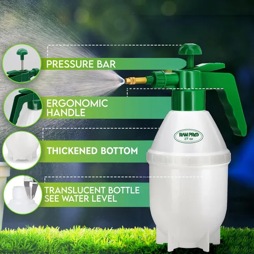 Miniatura 6 de Pulverizador de bomba de jardín, pulverizador de agua de niebla de botella de mano, presión de mano para limpieza del hogar, pulverizador de césped