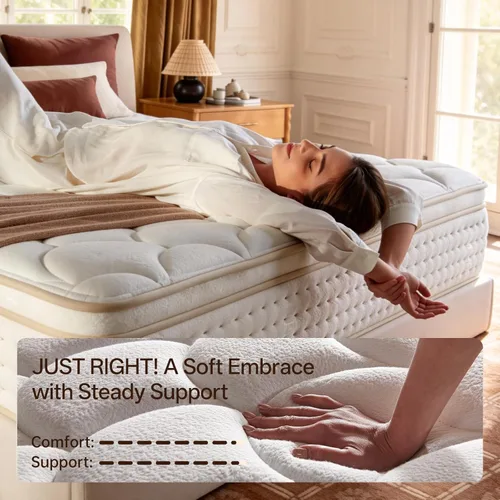 Miniatura 2 de 12 Inch King Size Mattress The Feel Most Sleepers Prefer King Mattress Hybrid Contouring Memory Foam Comfort & Balanced Support for Back and