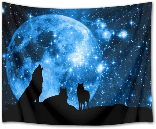 Miniatura 10 de HVEST Tapiz espacial de mariposa en galaxia para dormitorio, cielo estrellado blanco y negro para colgar en la pared para sala de estar, decoración
