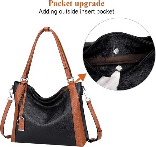 Miniatura 3 de Over Earth Bolsos de cuero suave para mujer, bolso de hombro tipo hobo grande
