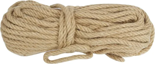 Miniatura 37 de Cuerda de Manila de 2 pulgadas x 50 pies, cuerda de cáñamo gruesa de 4 hebras trenzadas, cáñamo natural para manualidades de servicio pesado