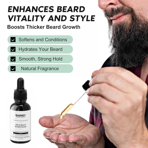 Miniatura 5 de Suero para el crecimiento del cabello y la barba de minoxidil al 5 %, extractos naturales, biotina y cafeína, promueve un crecimiento más fuerte