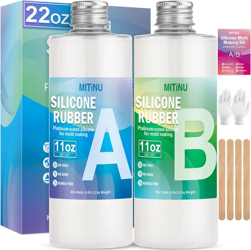 Kit de fabricación de moldes de silicona, gel de sílice líquido elástico 15A de 22 onzas para moldear moldes de resina y moldes de velas y jabón,