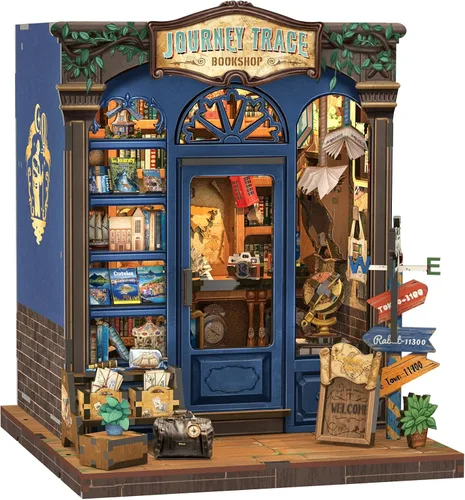 Miniatura 18 de CUTEBEE - Kit de rincón de libros - Kit de casa de muñecas en miniatura DIY para adultos y adolescentes, decoración de estantería de casa de libros