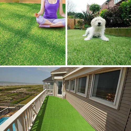 Miniatura 4 de Petgrow Alfombra de césped artificial de 6.5 pies x 10 pies (65 pies cuadrados), alfombra sintética realista para patio, jardín, césped, paisaje