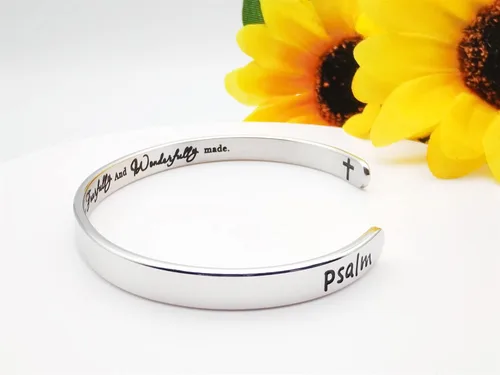 Miniatura 4 de Pulseras inspiradoras para mujer, joyería de acero inoxidable, con refranes, pulsera motivacional con mensaje oculto, pulseras grabadas para mejor