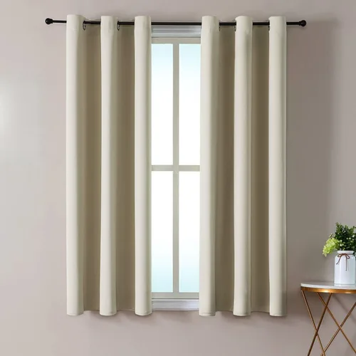 Miniatura 45 de ChrisDowa - Cortinas de cenefa pequeñas para cocina, cortinas cortas con ojales y aislamiento térmico para oscurecer la sala y habitación