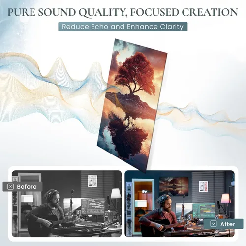 Miniatura 3 de Paquete de 8 Paneles Decorativos Absorbentes de Sonido, Arte de Pared Absorbente de Sonido, Arte de Pared Acústico de 48 x 32 Pulgadas