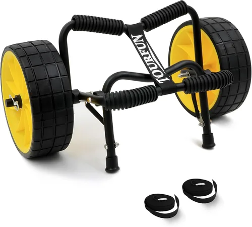 Miniatura 7 de Carrito de kayak, carrito de tabla de remo, carrito de kayak, canoa, dolly, SUP, portador con neumáticos sin aire