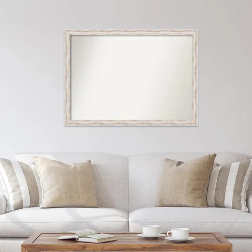 Miniatura 4 de Amanti Art Espejo de baño blanco para sobre el fregadero, 31 x 43 pulgadas, espejo de tocador rectangular estrecho de Alexandria White Wash, marco