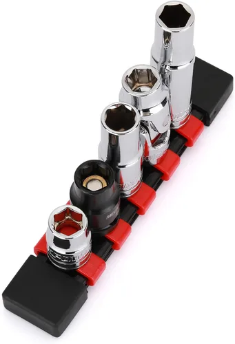 Miniatura 9 de MIXPOWER 5 piezas de enchufe de 1/4" de 6 puntos de tamaño único de 10 mm, juego de enchufes de 10 mm, enchufe magnético, junta universal, enchufe