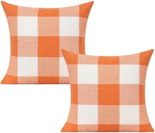 Miniatura 30 de VAKADO Fundas de Almohada Decorativas Rosas para San Valentín 16x16 Juego de 2 Buffalo Día de San Valentín Decorativas Gingham Casa de Campo Cuadros