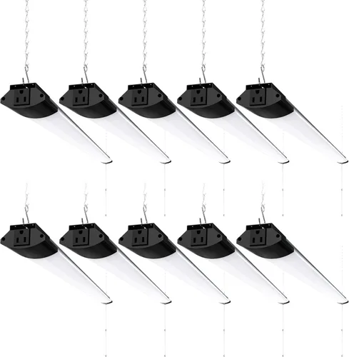 Miniatura 17 de Barrina BS84 - Luces LED para taller de 4 pies, 84 W, 10000 lúmenes, 6500 K, lámpara enlazable para garaje, sótano, colgante o montaje empotrado, 4