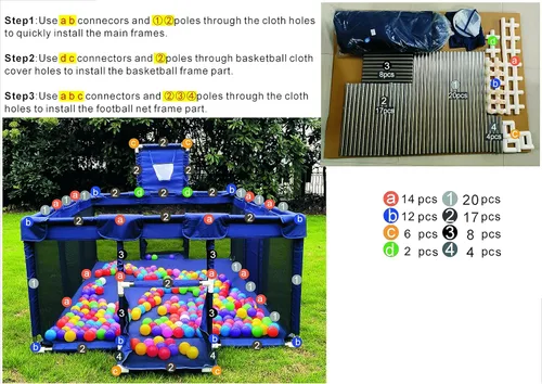 Miniatura 8 de Gaorui Pozo grande de pelotas para bebés para niños – Corralito portátil para interiores y exteriores, para niños pequeños, juegos de seguridad