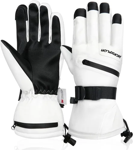 MORXPLOR Guantes de nieve de esquí de invierno para hombres y mujeres, impermeables, resistentes al viento, para pantalla táctil, guantes de