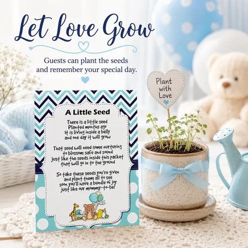 Miniatura 4 de CHOOBLY Recuerdos de baby shower de niño para invitados 20 paquetes de semillas de flores silvestres Prellenados Mezcla de semillas de ramo
