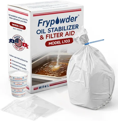 Miniatura 9 de MirOil L106 Estabilizador de aceite en polvo para freír – 8 galones – Ayuda de filtro para aceite de freír más limpio – Alimentos de mejor sabor