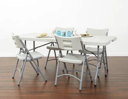 Miniatura 10 de Mesa cuadrada de resina multiuso Office Star Work Smart 36 x 36 x 29 pulgadas, MetalPlástico/Resina, Blanco