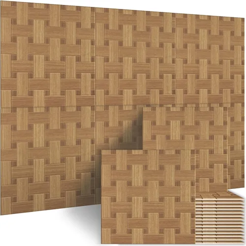 Miniatura 11 de BUBOS Paquete de 6 paneles de pared de madera acústica, paneles absorbentes de sonido de 23.6 x 23.6 pulgadas con respaldo adhesivo completo