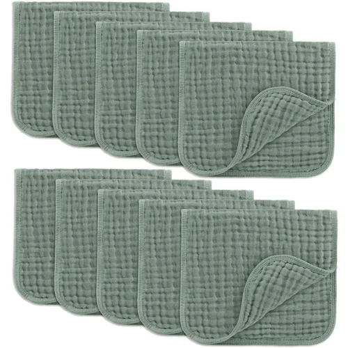 Miniatura 14 de Comfy Cubs - Paquete de 6 paños de muselina para eructos, 20 x 10 pulgadas, grandes, de 6 capas, 100 % algodón ultra absorbente para babeo