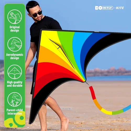 Miniatura 2 de Cometas Delta para niños y adultos, extremadamente fáciles de volar, cometa de playa de una sola línea
