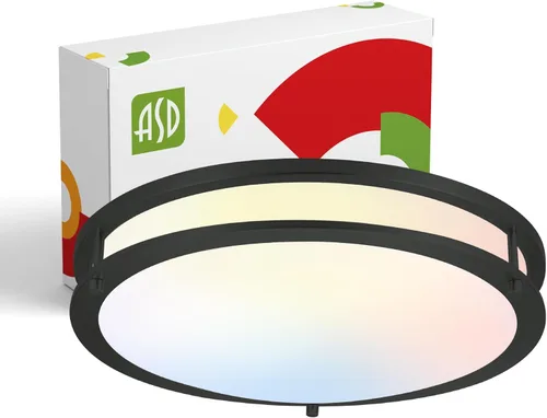 Miniatura 64 de ASD Lámpara LED de techo de montaje empotrado de 18 pulgadas, interruptor de 28 W, 100-277 V, 2750 lúmenes, 3000 K/4000 K/5000 K, regulable, Níquel