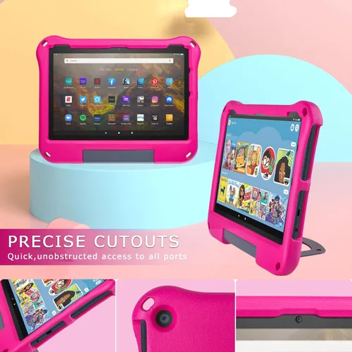 Miniatura 5 de Funda para tablet Fire HD 10 para niños (versión 2021/2023, 11ª/13ª generación), funda Oqddqo Amazon Kindle 10 Plus, choque de doble capa de cuatro